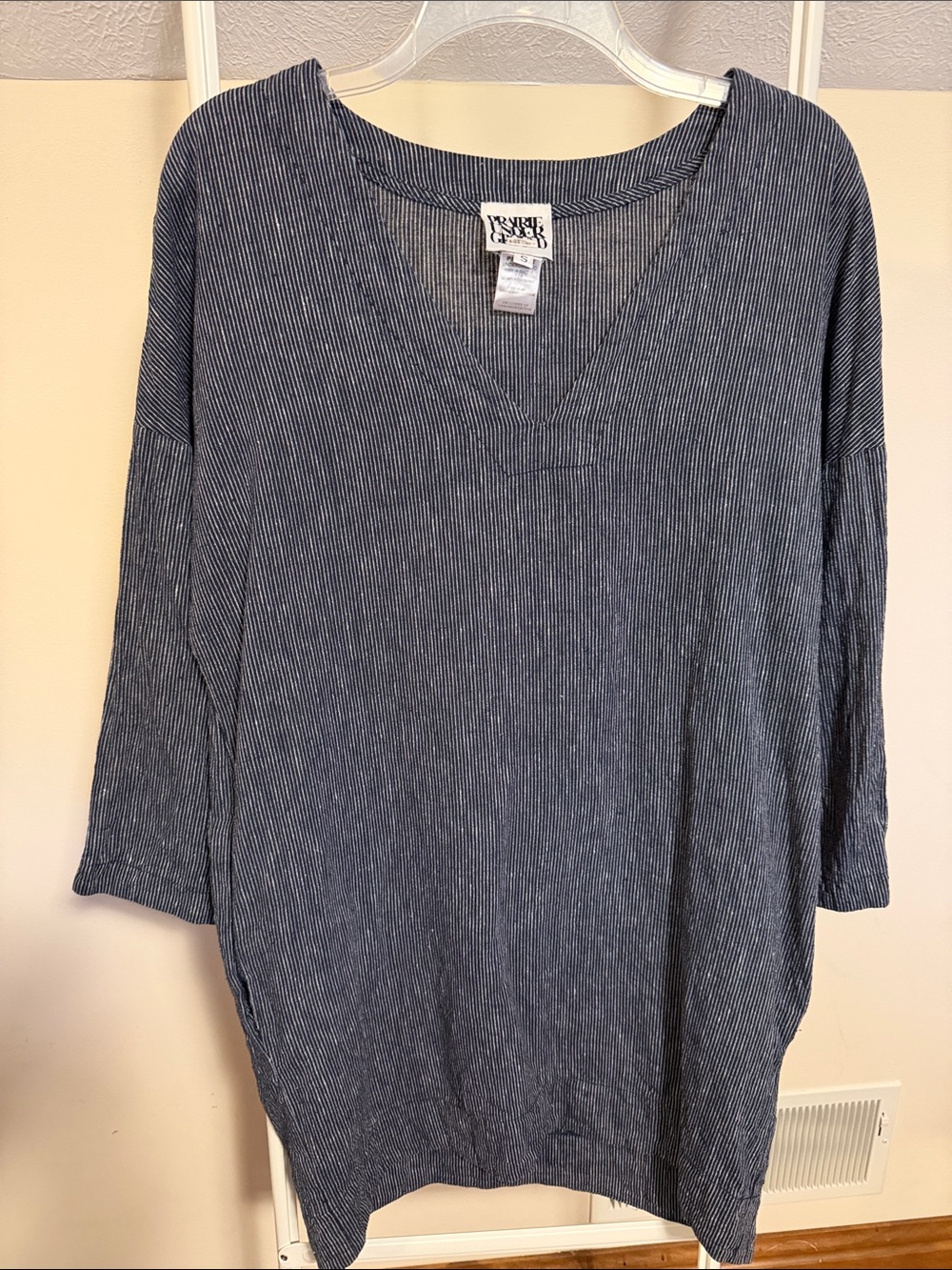 Prairie Underground striped hemp and organic cotton tunic mini dress - size S